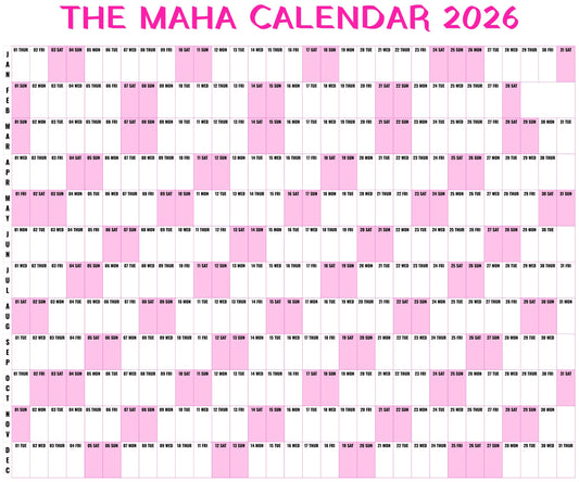 The Maha Calendar - Full Year Edition 2026