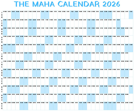 The Maha Calendar - Full Year Edition 2026