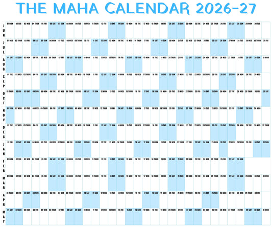The Maha Calendar - School Year Edition 2026-27