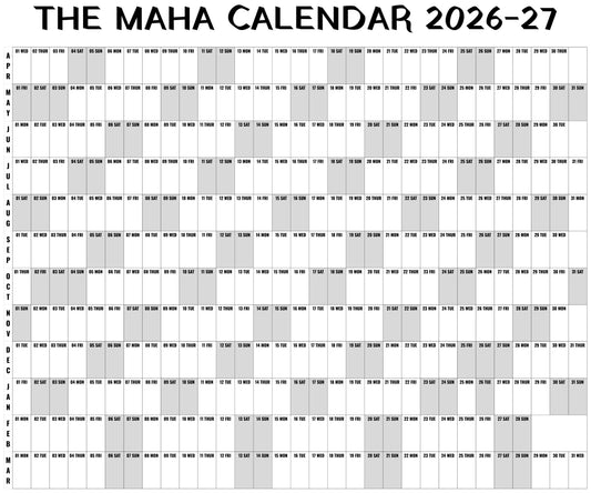 The Maha Calendar - Financial Year Edition 2026-27